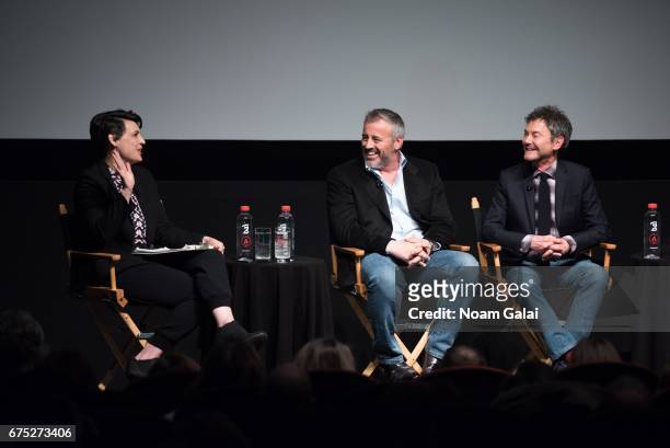 Stacey Wilson Hunt, Matt LeBlanc and Jeffrey Klarik speak onstage at the Tribeca TV: "Episodes" panel during 2017 Tribeca Film Festival on April 30,...