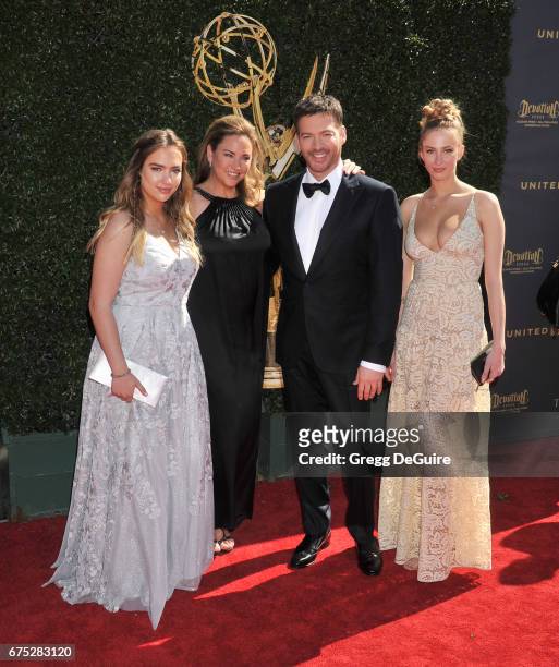 Harry Connick, Jr., wife Jill Goodacre and daughters arrive at the 44th Annual Daytime Emmy Awards at Pasadena Civic Auditorium on April 30, 2017 in...