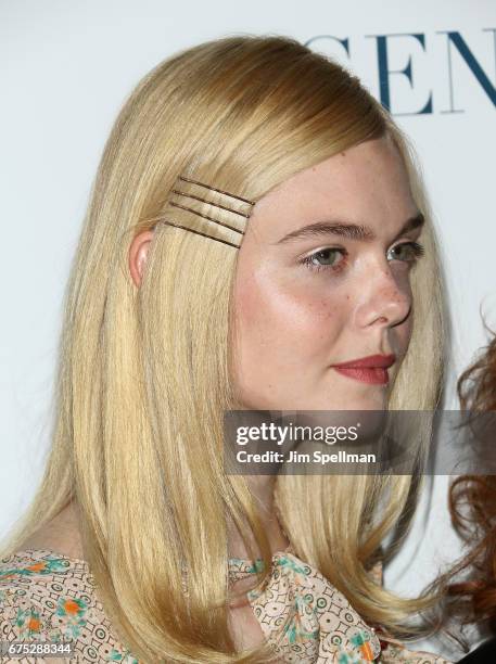 Actress Elle Fanning attends the screening of "3 Generations" hosted by The Weinstein Company at the Whitby Hotel on April 30, 2017 in New York City.
