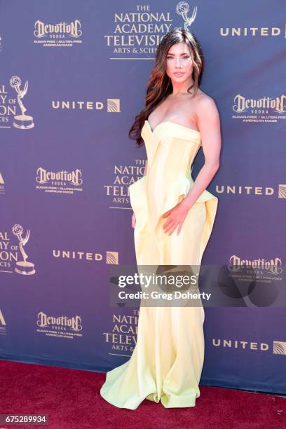 Actress Jacqueline MacInnes Wood arrives at the 44th Annual Daytime Emmy Awards at Pasadena Civic Auditorium on April 30, 2017 in Pasadena,...