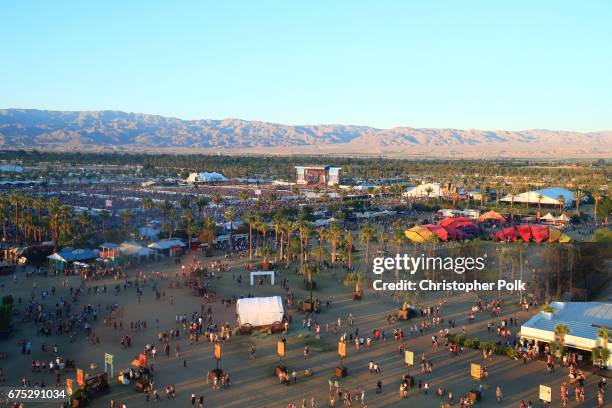 An aerial view of the Toyota Mane Stage during day 3 of 2017 Stagecoach California's Country Music Festival at the Empire Polo Club on April 30, 2017...