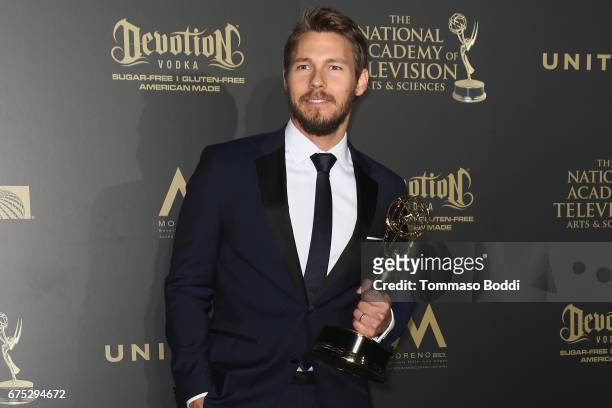 Scott Clifton poses in the Press Room during the 44th Annual Daytime Emmy Awards at Pasadena Civic Auditorium on April 30, 2017 in Pasadena,...