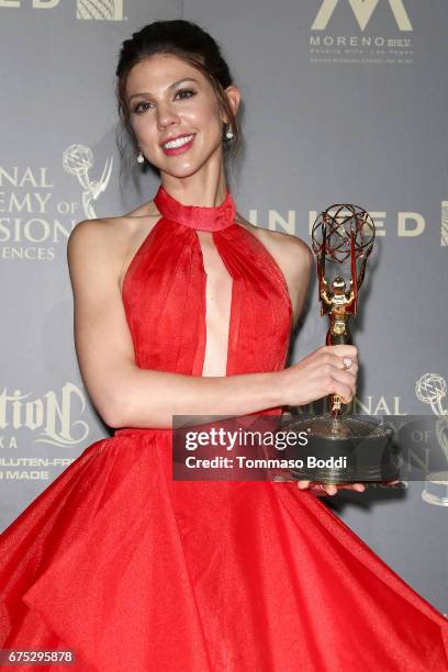 Kate Mansi poses in the Press Room during the 44th Annual Daytime Emmy Awards at Pasadena Civic Auditorium on April 30, 2017 in Pasadena, California.