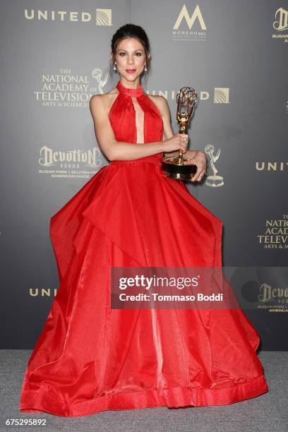 Kate Mansi poses in the Press Room during the 44th Annual Daytime Emmy Awards at Pasadena Civic Auditorium on April 30, 2017 in Pasadena, California.