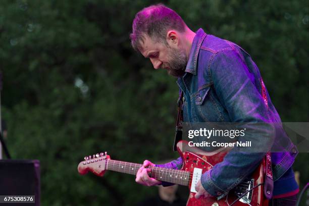 Christian Savill of Slowdive performs during Fortress Festival on April 30, 2017 in Fort Worth, Texas.