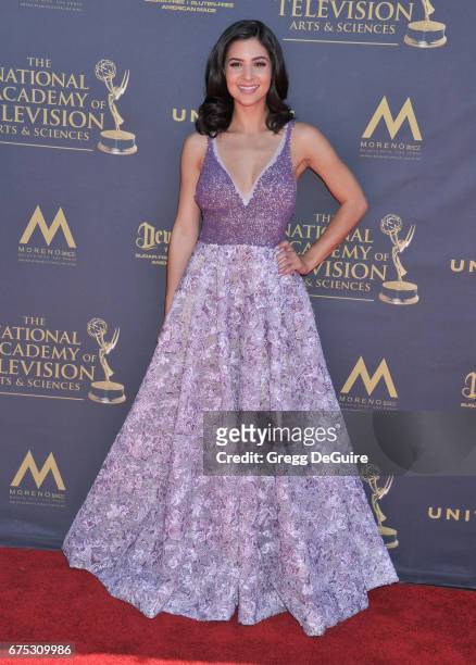 Camila Banus arrives at the 44th Annual Daytime Emmy Awards at Pasadena Civic Auditorium on April 30, 2017 in Pasadena, California.