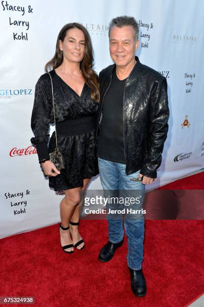 Janie Liszewski and Eddie Van Halen attend the George Lopez Foundation 10th Anniversary Celebration Party at Baltaire on April 30, 2017 in Los...