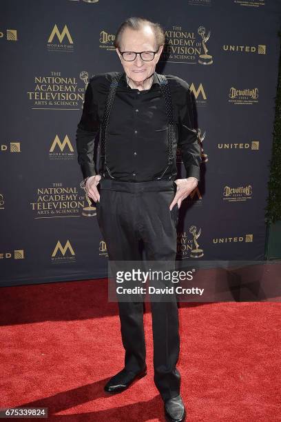 Larry King attends the 44th Annual Daytime Emmy Awards - Arrivals at Pasadena Civic Auditorium on April 30, 2017 in Pasadena, California.