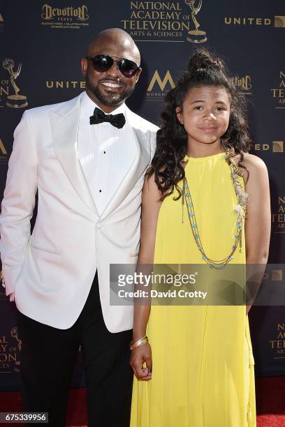 Wayne Brady and Maile Masako Brady attend the 44th Annual Daytime Emmy Awards - Arrivals at Pasadena Civic Auditorium on April 30, 2017 in Pasadena,...