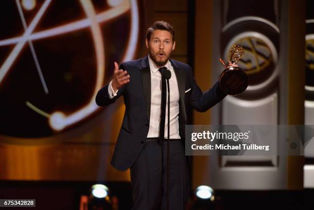 Scott Clifton accepts the award for outstanding lead actor in a drama series at the 44th annual Daytime Emmy Awards at the 44th annual Daytime Emmy...