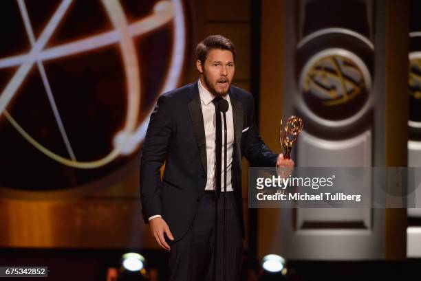 Scott Clifton accepts the award for outstanding lead actor in a drama series at the 44th annual Daytime Emmy Awards at the 44th annual Daytime Emmy...