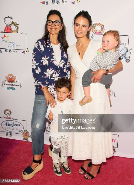 Maria Brewster, Jordana Brewster, Julian Breswter-Form and Rowan Brewster-Form attend Zimmer Children's Museum Event on April 30, 2017 in Los...