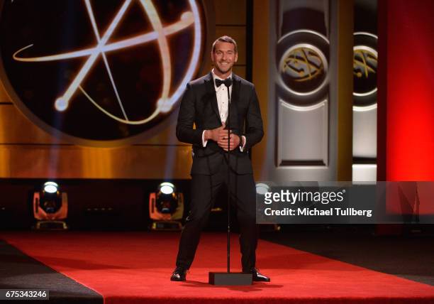 Brandon McMillan speaks at the 44th annual Daytime Emmy Awards at Pasadena Civic Auditorium on April 30, 2017 in Pasadena, California.