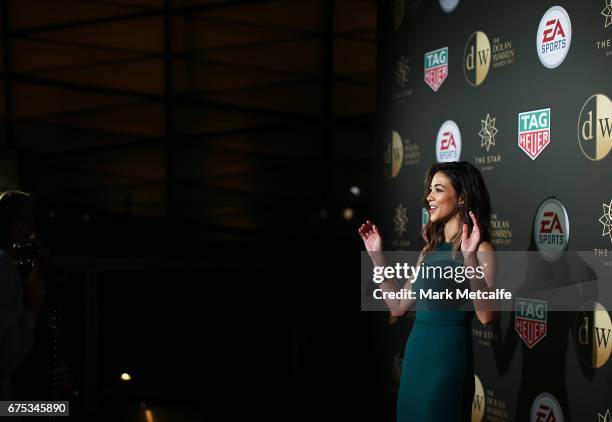 Tara Rushton arrives ahead of the FFA Dolan Warren Awards at The Star on May 1, 2017 in Sydney, Australia.