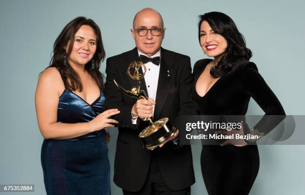 Natalie Monterosa, Eduardo Suarez and Alejandra Oraa pose for portraits at The 44th Daytime Emmy Awards - Portraits by The Artists Project Sponsored...