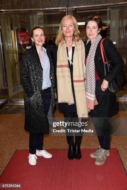 Denise Zich, Katja Weitzenboeck and Julia Bremermann attend the 'Wir sind die Neuen' Premiere at Kudamm on April 30, 2017 in Berlin, Germany.