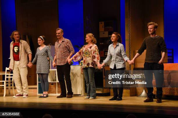 Winfried Glatzeder, Annalena Mueller, Heinrich Schafmeister, Claudia Rieschel, Luise Schubert and Eric Bouwen during the 'Wir sind die Neuen'...