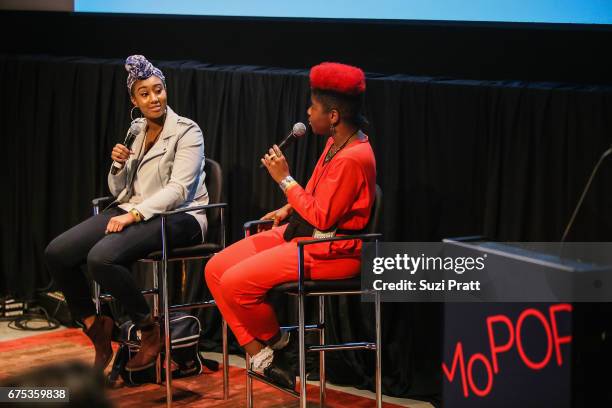 ParisAlexa and Catherine Harris-White speak at the GRAMMYPro Songwriter's Summit at Museum of Pop Culture on April 30, 2017 in Seattle, Washington.