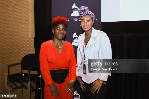 Catherine Harris-White and ParisAlexa pose for a photo at the GRAMMYPro Songwriter's Summit at Museum of Pop Culture on April 30, 2017 in Seattle,...