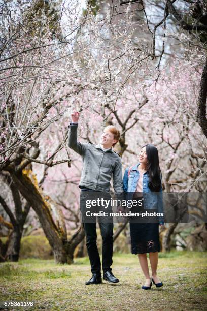 glada unga par att njuta av turismen kyoto - 余暇 bildbanksfoton och bilder