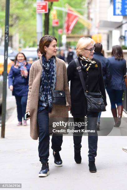 Sarah Paulson and girlfriend Holland Taylor seen out in Manhattan on April 30, 2017 in New York City.