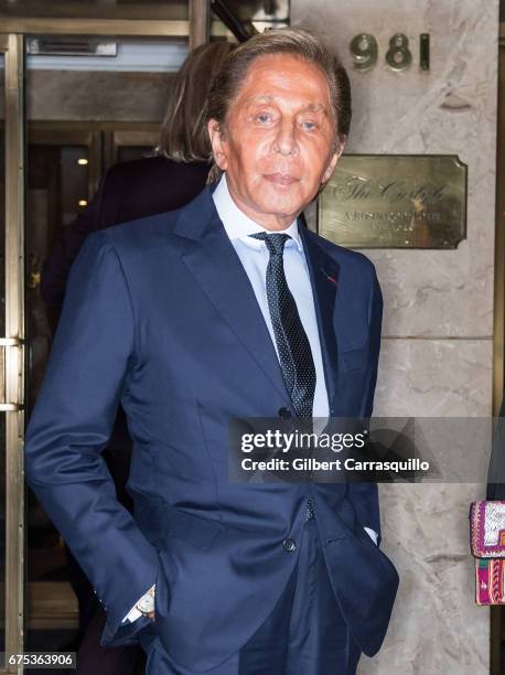 Fashion designer Valentino is seen on the streets of Manhattan on April 30, 2017 in New York City.