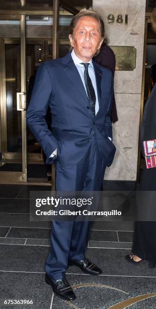 Fashion designer Valentino is seen on the streets of Manhattan on April 30, 2017 in New York City.