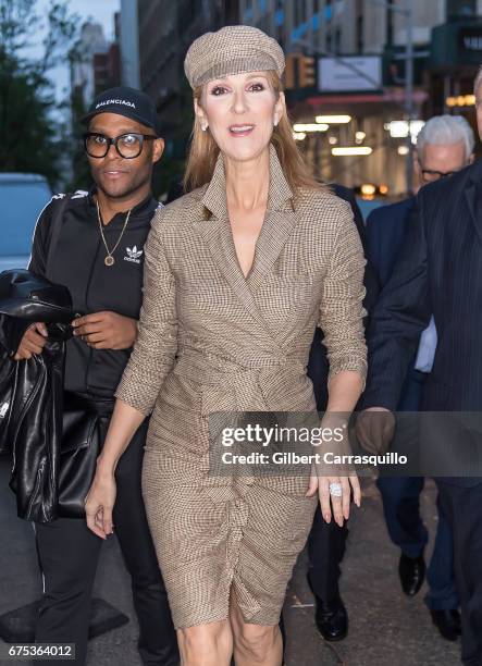 Stylist Law Roach and singer Celine Dion are seen on the streets of Manhattan on April 30, 2017 in New York City.