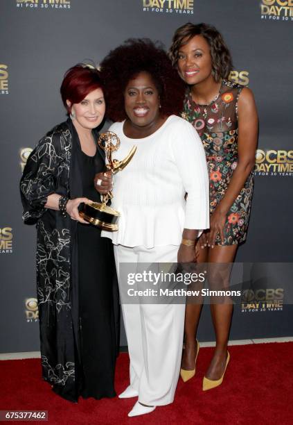 Sharon Osbourne, Sheryl Underwood and Aisha Tyler attend the CBS Daytime Emmy after party at Pasadena Civic Auditorium on April 30, 2017 in Pasadena,...