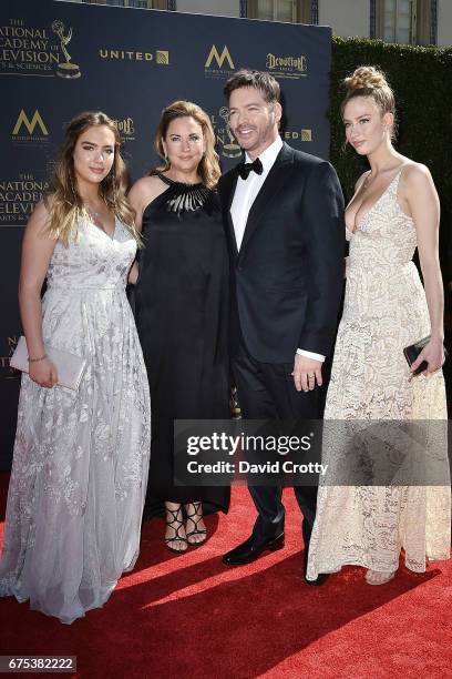 Jill Goodacre, Harry Connick, Jr. And Daughters attends the 44th Annual Daytime Emmy Awards at Pasadena Civic Auditorium on April 30, 2017 in...