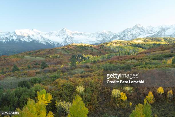 autumn mountain uncompahgre national forest colorado - northpark stock pictures, royalty-free photos & images