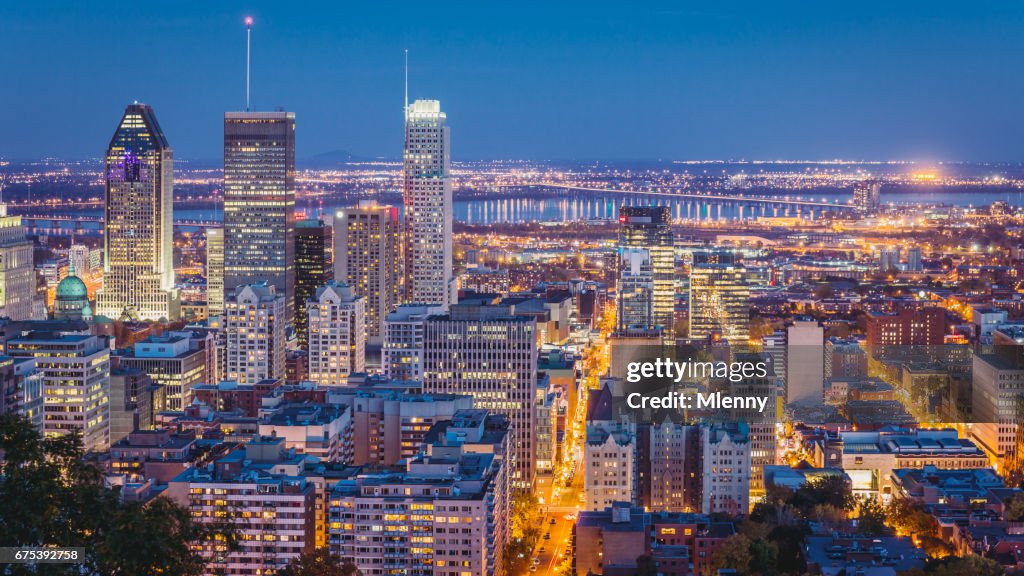 Montreal at Night Cityscape Panorama Quebec Canada