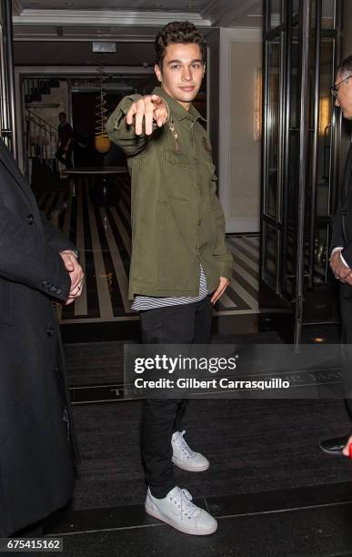 Singer-songwriter Austin Mahone is seen on the streets of Manhattan on April 30, 2017 in New York City.