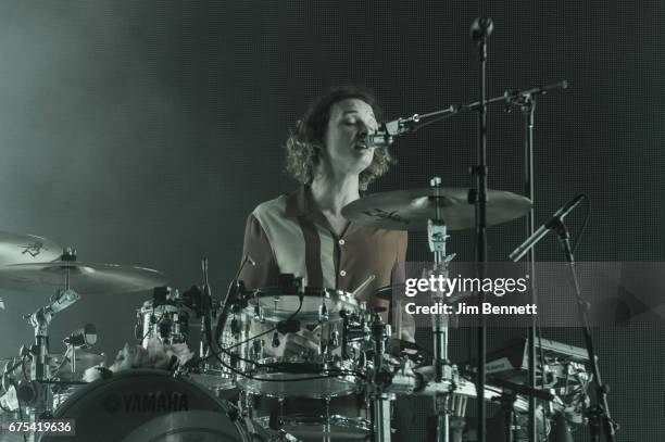 Drummer George Daniel of The 1975 performs live at WaMu Theater on April 30, 2017 in Seattle, Washington.