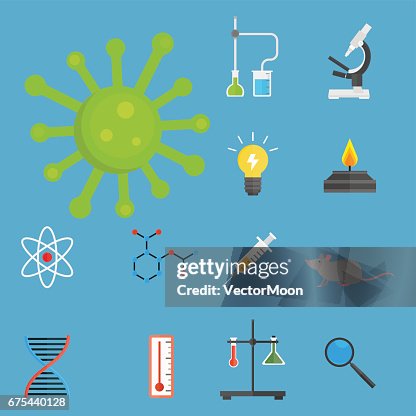 Lab Symbols Test Medical Laboratory Scientific Biology Design Molecule ...