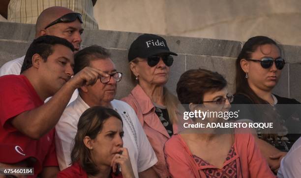 The widow of the late Fidel Castro, Dalia Soto del Valle takes part in the May Day rally -the last to be overseen by President Raul Castro -- and the...