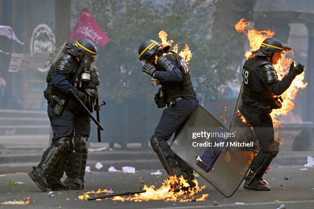 May Day Protesters Clash With Police In Paris