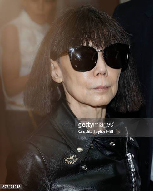 Designer Rei Kawakubo attends the press preview for "Rei Kawakubo/Commes Des Garcons: Art of the In-Between" at the Metropolitan Museum of Art on May...