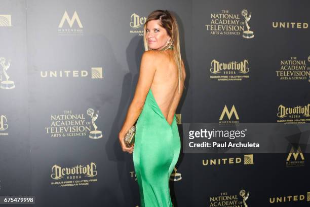 Actress Michelle Stafford attends the press room for the 44th annual Daytime Emmy Awards at Pasadena Civic Auditorium on April 30, 2017 in Pasadena,...