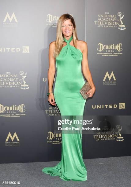 Actress Michelle Stafford attends the press room for the 44th annual Daytime Emmy Awards at Pasadena Civic Auditorium on April 30, 2017 in Pasadena,...