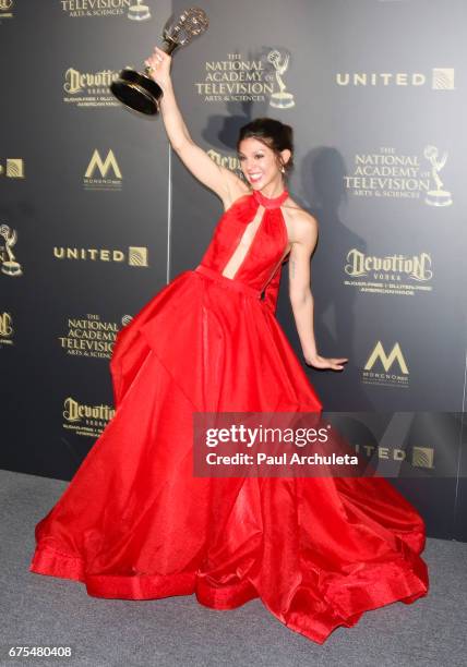 Actress Kate Mansi attends the press room for the 44th annual Daytime Emmy Awards at Pasadena Civic Auditorium on April 30, 2017 in Pasadena,...