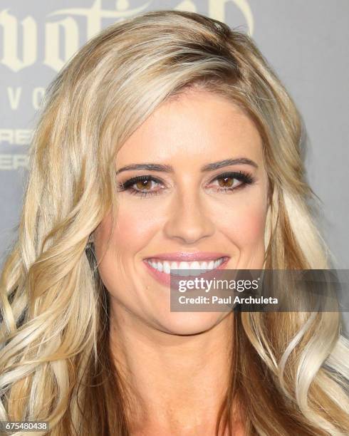 Personality Christina El Moussa attends the press room for the 44th annual Daytime Emmy Awards at Pasadena Civic Auditorium on April 30, 2017 in...