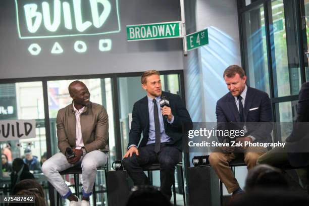 Djimon Hounsou, Charlie Hunnam and Guy Ritchie attend Build Series to discuss this new movie "King Arthur: Legend Of The Sword" at Build Studio on...