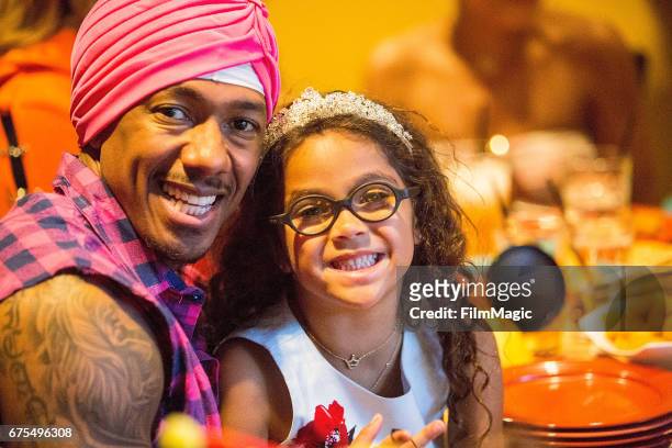 Nick Cannon and Monroe Cannon celebrate the twins birthday at Disneyland on April 30, 2017 in Anaheim, California.