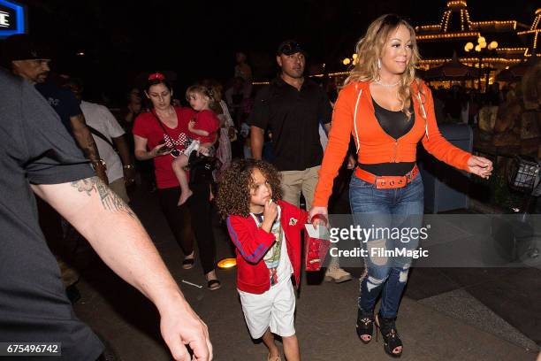 Mariah Carey and Moroccan Cannon visit Disneyland on April 30, 2017 in Anaheim, California.