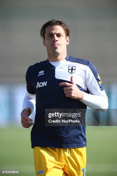 Emanuele Calai of Parma during Lega Pro round B match between Teramo Calcio 1913 and Parma Calcio at Stadium Gaetano Bonolis on 30 April 2017 in...