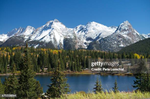 autumn mountain range, silverton colorado - san juan mountains stock-fotos und bilder