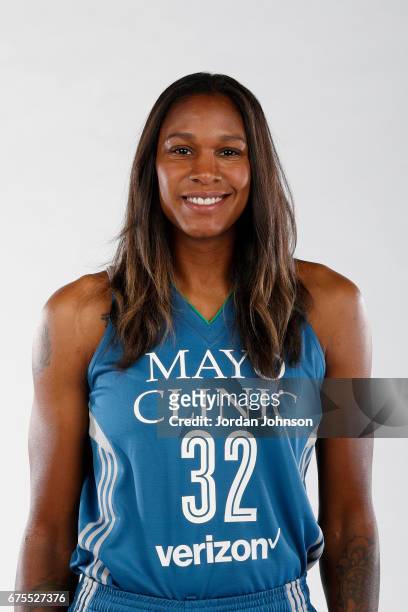 May 1: Rebekkah Brunson of the Minnesota Lynx poses for portraits during 2017 Media Day on May 1, 2017 at the Minnesota Timberwolves and Lynx Courts...