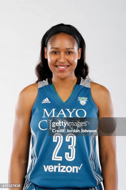 May 1: Maya Moore of the Minnesota Lynx poses for portraits during 2017 Media Day on May 1, 2017 at the Minnesota Timberwolves and Lynx Courts at...