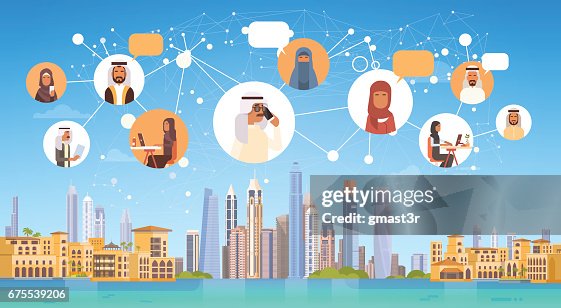Arab Communication Arab People Having Connection Chat Media Communication Social Network ...